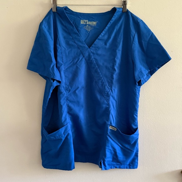 Grey's Anatomy Blue Women's scrub  Top - Picture 1 of 5